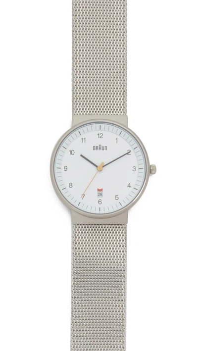 Braun Classic Watch With Date Wheel In White