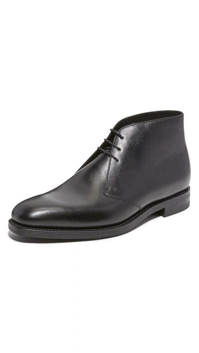 Loake 1880 Plimico Leather Chukka Boots In Black
