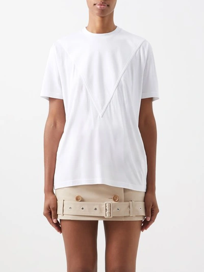 Burberry V-panel Jersey T-shirt In White