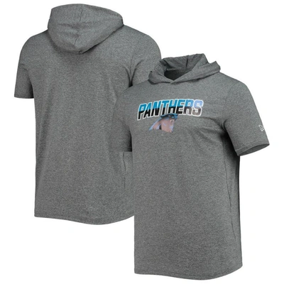 New Era Heathered Gray Carolina Panthers Team Brushed Hoodie T-shirt