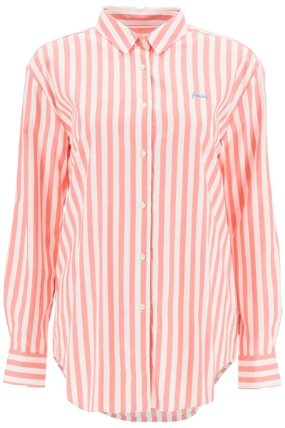 Maison Labiche Saint-ger Shirt With Freedom Embroidery In Red,white