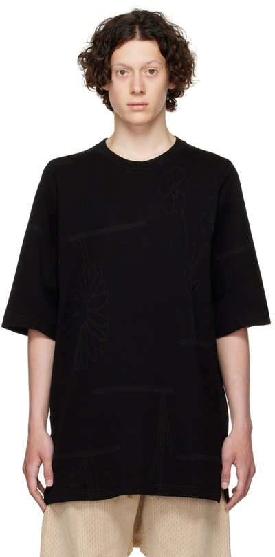 Byborre Abstract-pattern Oversized Organic-cotton T-shirt In Black