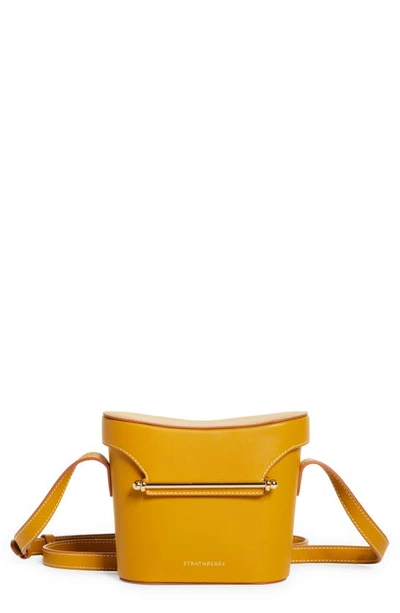 Strathberry Safari Leather Crossbody Bag In Yellow