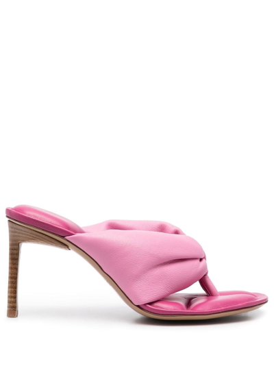 Jacquemus Les Sandales Nocio 80 Leather Thong Sandals In Pink