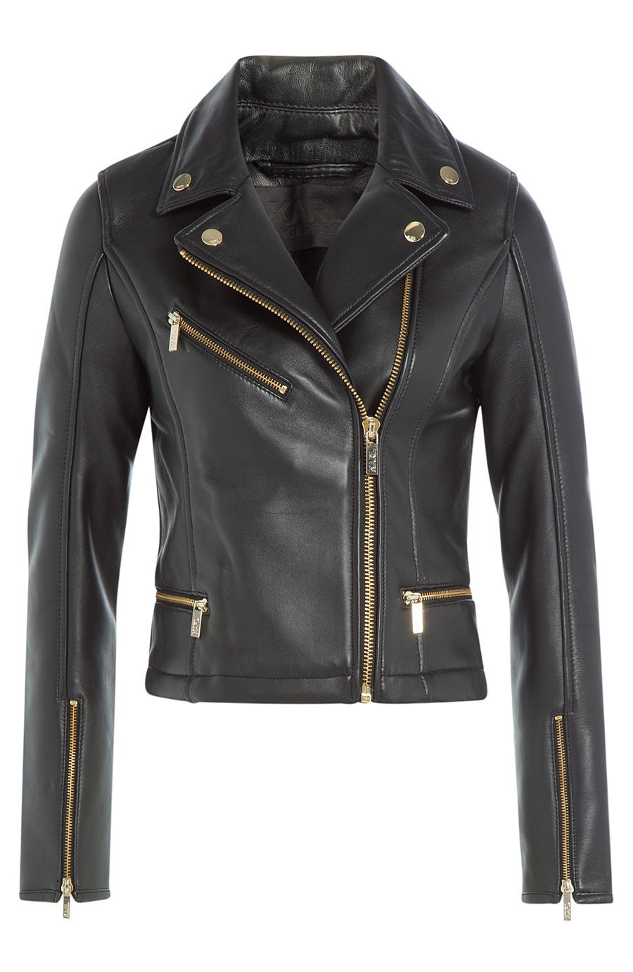 Karl Lagerfeld Leather Biker Jacket | ModeSens
