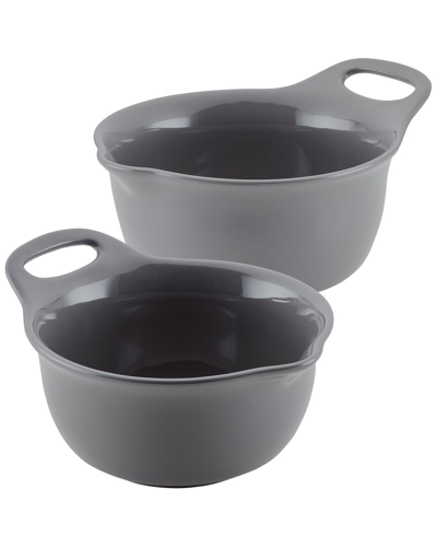 Rachael Ray 2-pc. Ceramic Mixing Bowl Set In Grey
