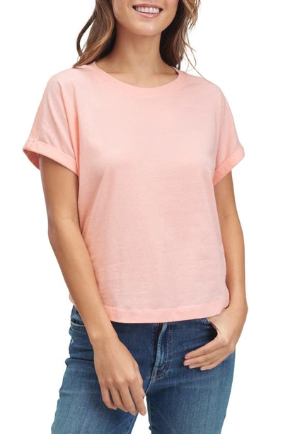 Splendid Skye Cuffed Tee In Peach