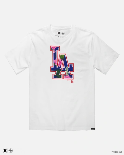 United Legwear Men's Hurley X 47 Los Angeles Dodgers Short Sleeve T-shirt In White