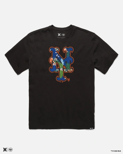 United Legwear Men's Hurley X 47 New York Mets Short Sleeve T-shirt In Black