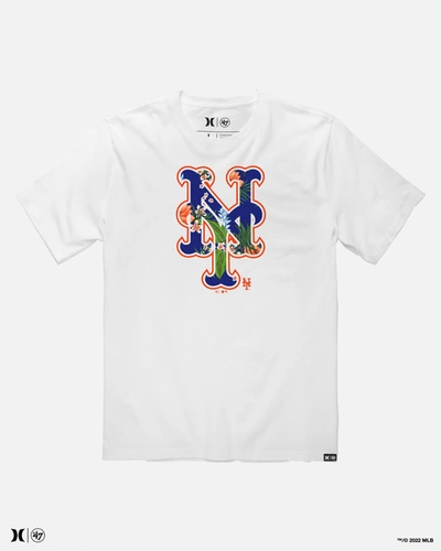 United Legwear Men's Hurley X 47 New York Mets Short Sleeve T-shirt In White