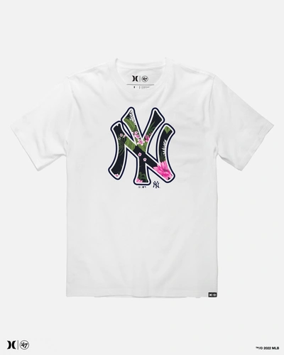 United Legwear Men's Hurley X 47 New York Yankees Short Sleeve T-shirt In White