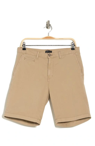 14th & Union Wallin Stretch Twill Chino Shorts In Tan Burrow