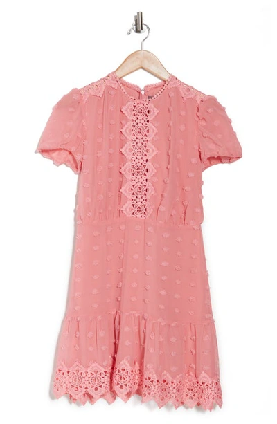 Love By Design Lynsey Short Sleeve Mini Dress In Rose Petal