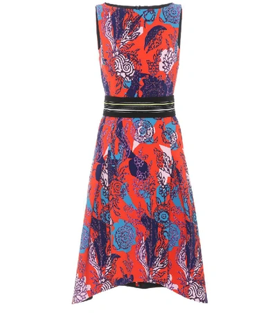 Peter Pilotto Sleeveless Floral-print Cady Dress In Red