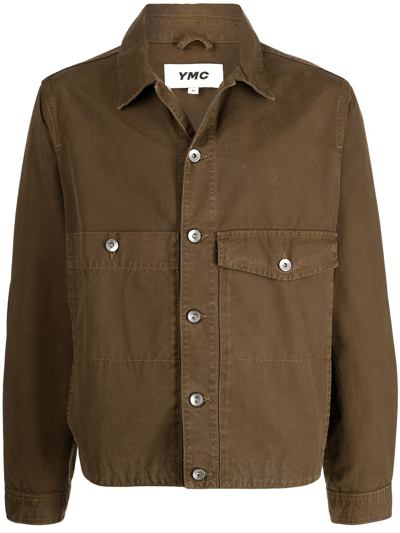 Ymc You Must Create Pinkley Buttoned-up Jacket In Brown