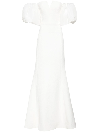 Rebecca Vallance Bridal Genevieve Off-shoulder Crêpe Gown In White
