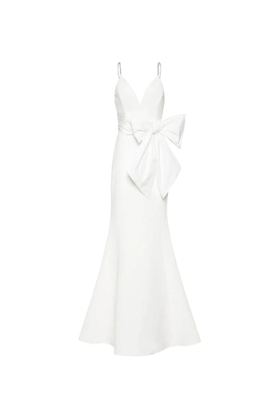 Rebecca Vallance Bridal Genevieve Bow-trimmed Crêpe Gown In White