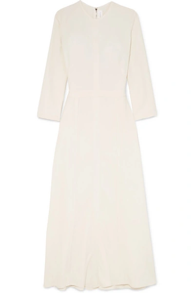 Victoria Beckham Paneled Cotton-jersey Midi Dress In White
