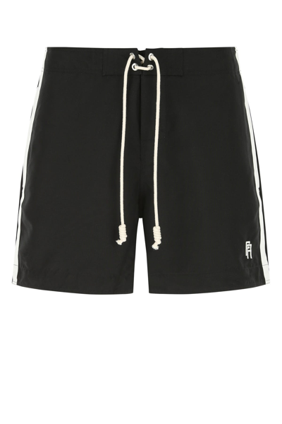 Palm Angels Logo Swimming Trunks In Black