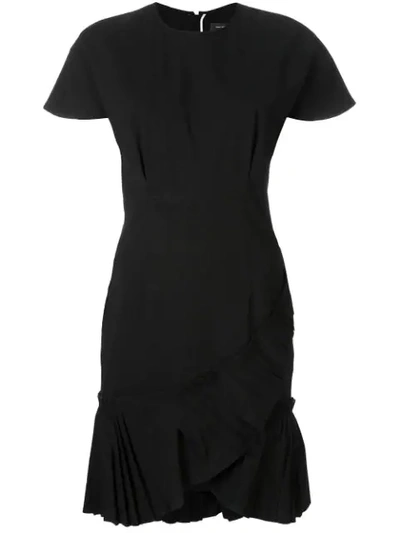 Isabel Marant Rimba Crewneck Short-sleeve Poplin Dress In Black