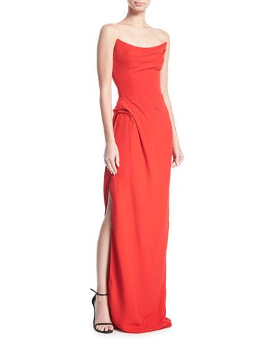 strapless scoop neck dress
