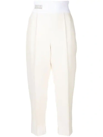 Fendi High-waist Lightweight Gazar Pants In White