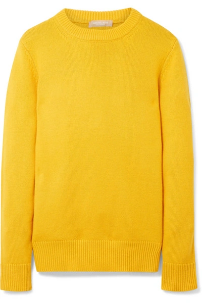 Michael Kors Crewneck Cashmere Sweater In Yellow
