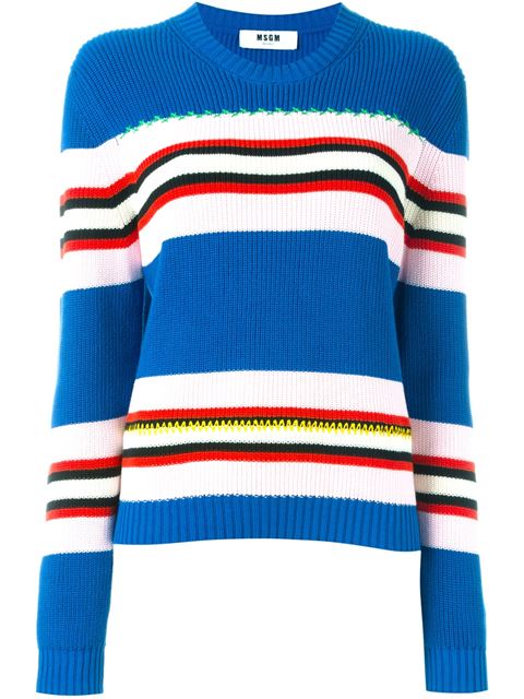 Msgm Striped Knit Sweater | ModeSens