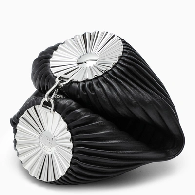 Loewe Black Bracelet Pleated Leather Pouch
