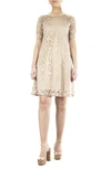 Nina Leonard Burnout Trapeze Dress In Almond