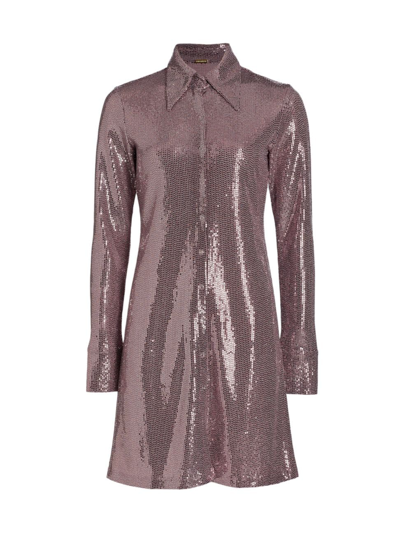 Dodo Bar Or Dany Sequinned-jersey Shirt Dress In Light Pink
