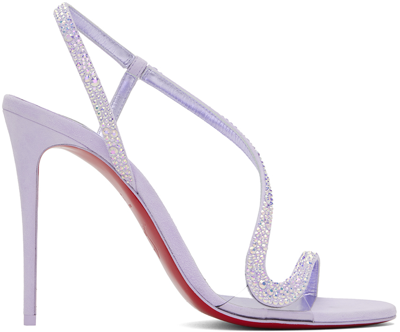 Christian Louboutin Purple Rosalie Strass 100 Heeled Sandals In Lilac Smoke