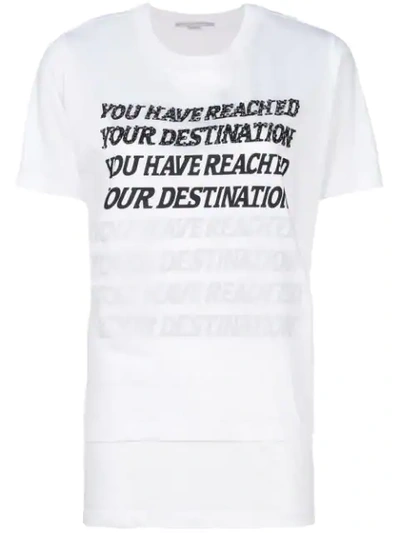 Stella Mccartney Destination Layered Crewneck Short-sleeve Cotton T-shirt In White