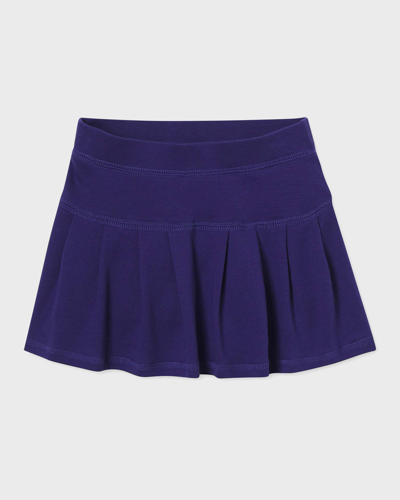 Classic Prep Childrenswear Kids' Girl's Scout Knit Skort In Solid In Blue Ribbon