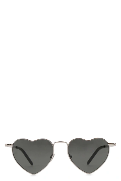 Saint Laurent New Wave Sl 301 Loulou Sunglasses In 001 Silver Silver Grey