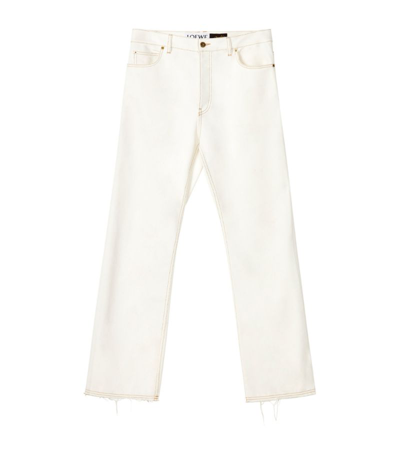 Loewe Raw-edge Bootcut Jeans In White