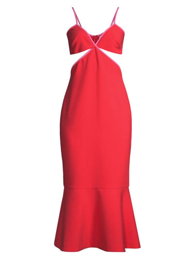 Likely Adabell Sleeveless Cutout Trumpet Midi Dress In Bittersweet Pink