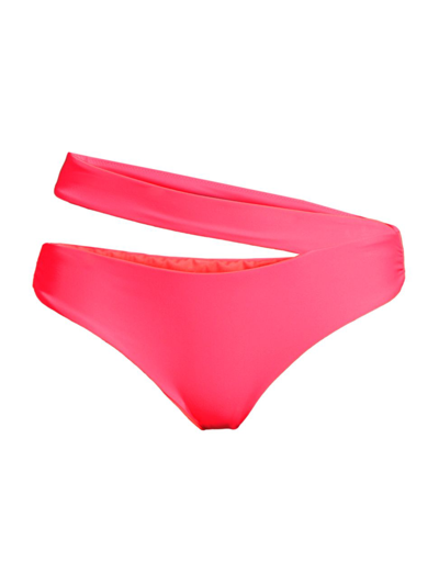 Ramy Brook Hope Strappy Bikini Bottom In Neon Pink