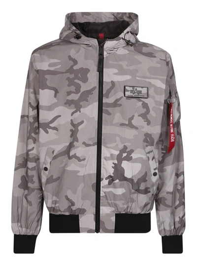 Alpha Industries Camouflage Print Jackets In Black