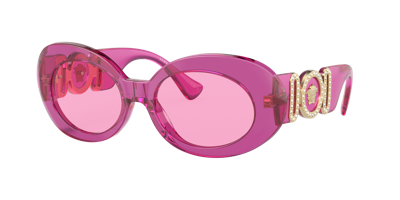 Versace Ve4426bu Transparent Fuxia Sunglasses In Fuchsia