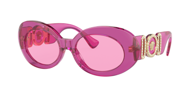 Versace Ve4426bu Transparent Fuxia Sunglasses In Pink