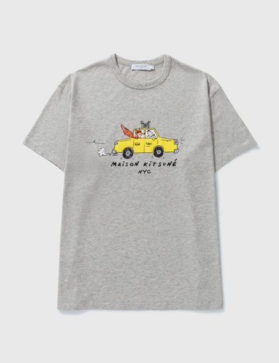 Maison Kitsuné Gray Olympia Le-tan Taxi Fox T-shirt In Grey | ModeSens