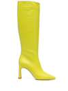 Liu •jo X Leonie Hanne Square-toe Leather Boots In Grape