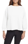 Sage Collective Sage Collective Contrast Stitch 3/4 Sleeve Sweater In White