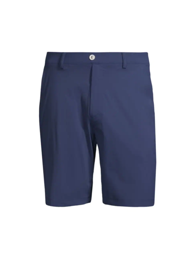 Redvanly Hanover Flat-front Shorts In Navy