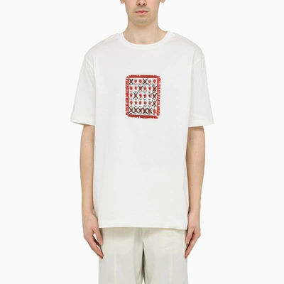 Kusikohc White Crewneck T-shirt With Print