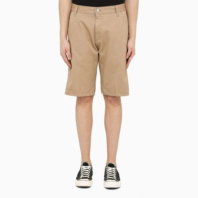 Carhartt Brown Cotton Bermuda Shorts In Grey