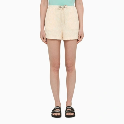 Palm Angels Off White Sponge-effect Shorts