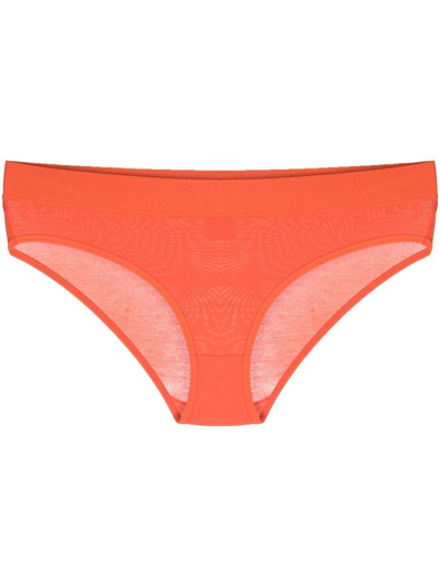 Baserange Bamboo-knit Briefs In Orange