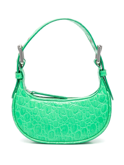 By Far Mini Soho Croco Bag In Green